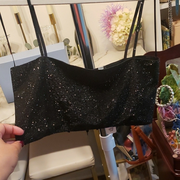 Glam Black Beads Bandeau - Picture 1 of 10